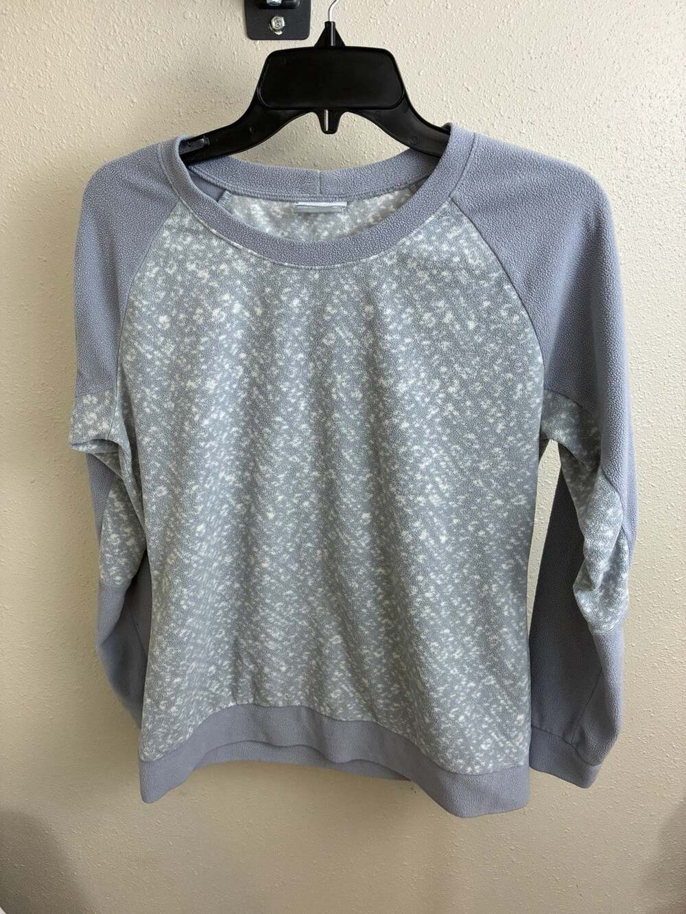 Columbia M Womens Gray Athletic Long Sleeve Outdoor Fleece Pullover Jumper